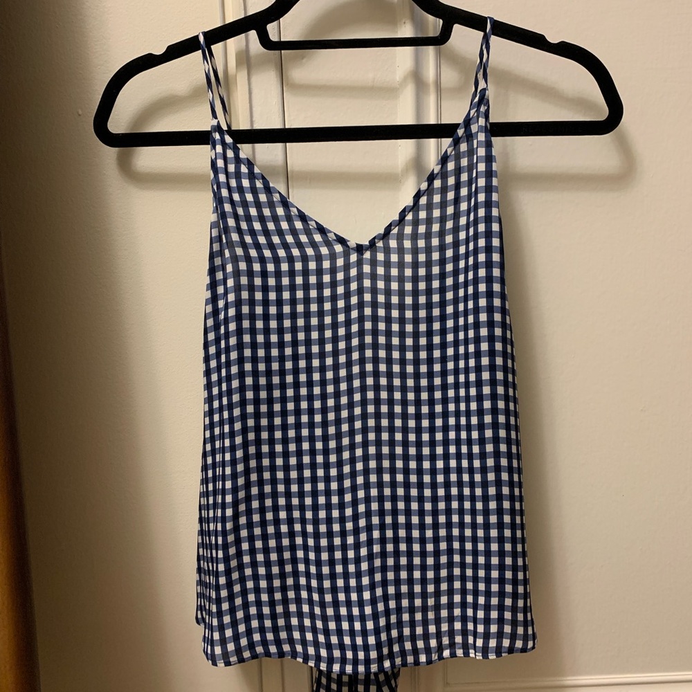 Cami Reversible Gingham Silk Tank